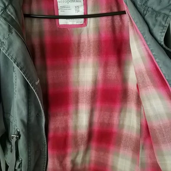 Aeropostale Heavyweight Flannel Parka Utility Military Drawstring Waist … - Picture 4 of 11